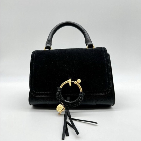 SEE BY CHLOE Joan Ladylike leather top handle shoulder + Dust bag - BLACK NWT - Picture 2 of 16